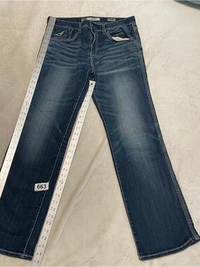 Buckle BKE Jeans Mens 33X29 Blue Dark Wash Seth Cut Bootcut Western Cowboy